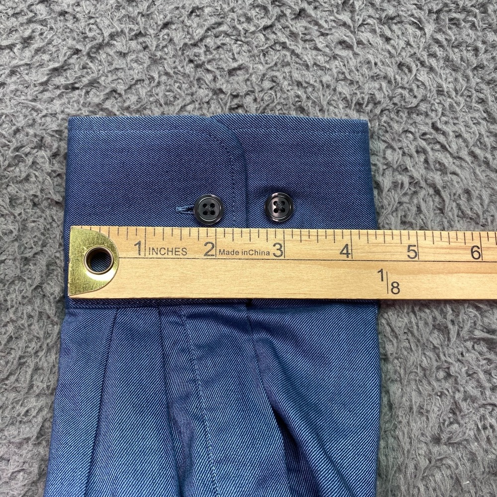 Charles Tyrwhitt Blue Twill Slim Fit Button-Down Shirt Mens XL Long Sleeve - Picture 11 of 15